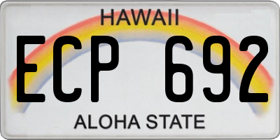 HI license plate ECP692