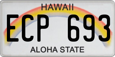 HI license plate ECP693