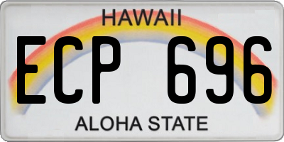 HI license plate ECP696