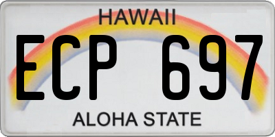 HI license plate ECP697