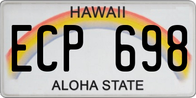HI license plate ECP698