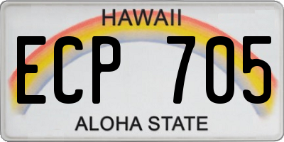 HI license plate ECP705