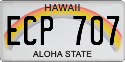 HI license plate ECP707