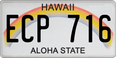 HI license plate ECP716