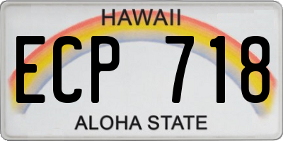 HI license plate ECP718
