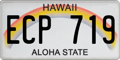 HI license plate ECP719