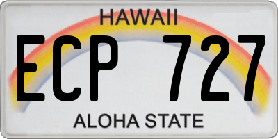 HI license plate ECP727