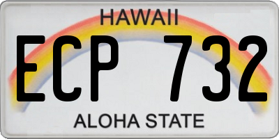 HI license plate ECP732