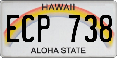 HI license plate ECP738