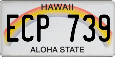 HI license plate ECP739