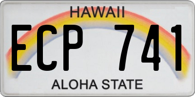 HI license plate ECP741