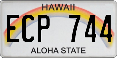 HI license plate ECP744