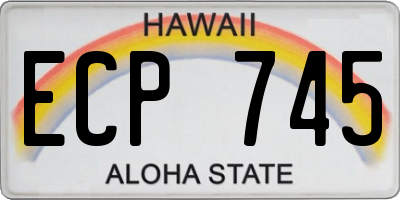 HI license plate ECP745