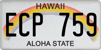 HI license plate ECP759