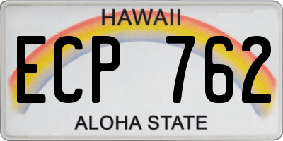 HI license plate ECP762