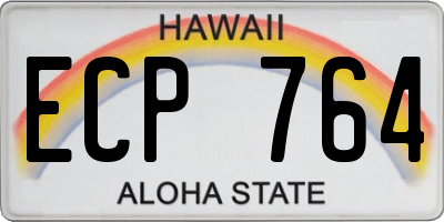 HI license plate ECP764