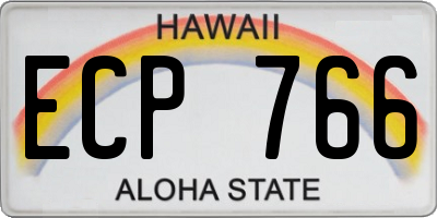 HI license plate ECP766