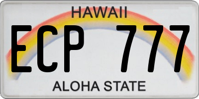 HI license plate ECP777