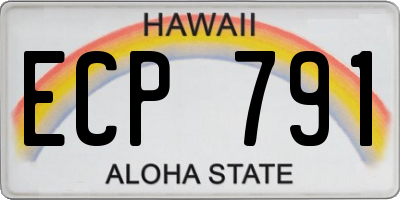 HI license plate ECP791