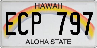 HI license plate ECP797