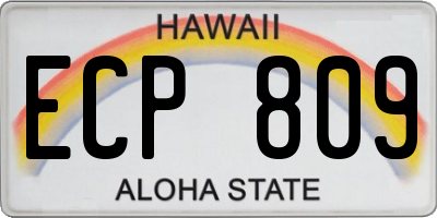 HI license plate ECP809