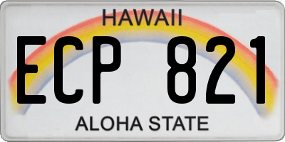 HI license plate ECP821