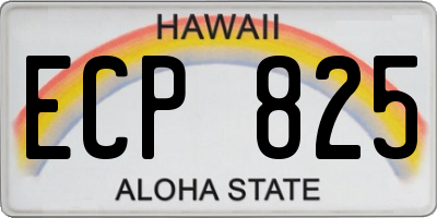 HI license plate ECP825