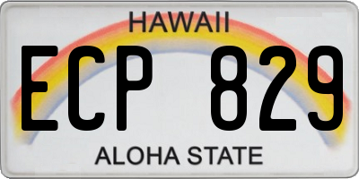 HI license plate ECP829