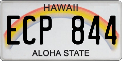 HI license plate ECP844