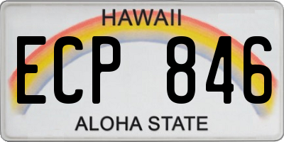 HI license plate ECP846