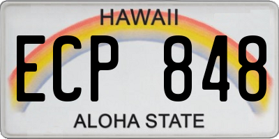 HI license plate ECP848