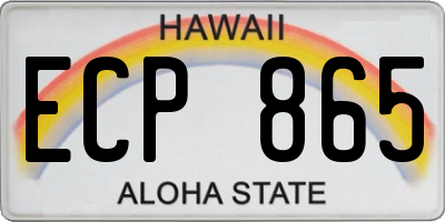 HI license plate ECP865
