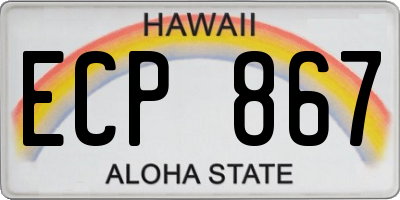 HI license plate ECP867