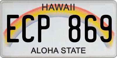 HI license plate ECP869