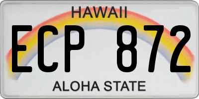HI license plate ECP872