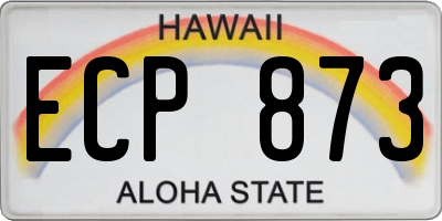 HI license plate ECP873