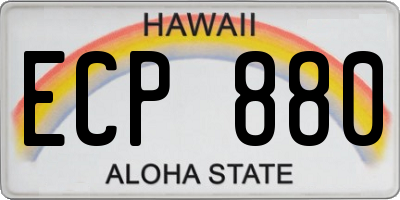 HI license plate ECP880