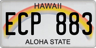 HI license plate ECP883