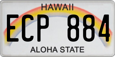 HI license plate ECP884