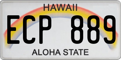 HI license plate ECP889
