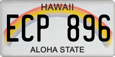 HI license plate ECP896