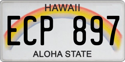 HI license plate ECP897
