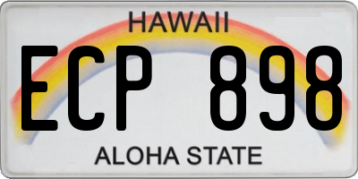 HI license plate ECP898