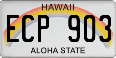 HI license plate ECP903