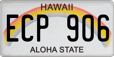 HI license plate ECP906