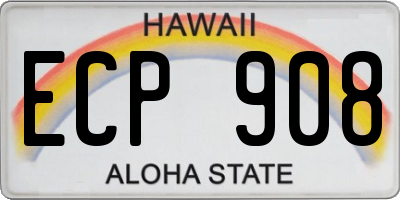 HI license plate ECP908
