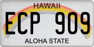 HI license plate ECP909