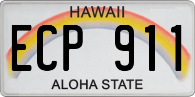 HI license plate ECP911