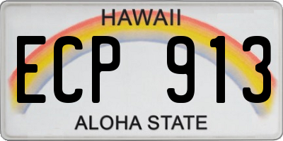 HI license plate ECP913