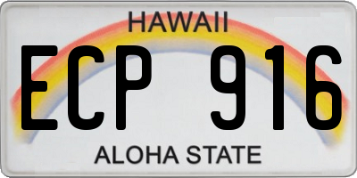 HI license plate ECP916